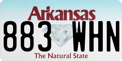 AR license plate 883WHN