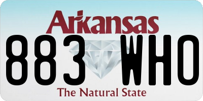 AR license plate 883WHO