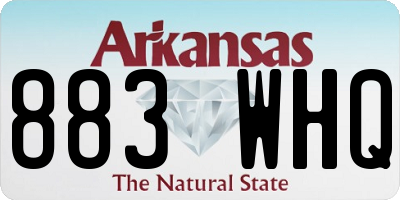 AR license plate 883WHQ