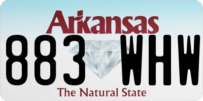 AR license plate 883WHW