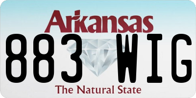 AR license plate 883WIG