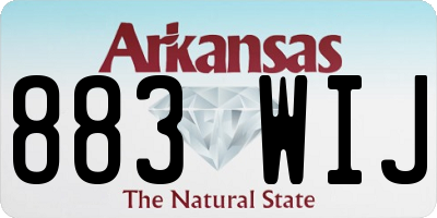 AR license plate 883WIJ