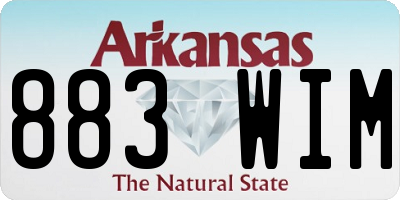 AR license plate 883WIM