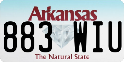 AR license plate 883WIU