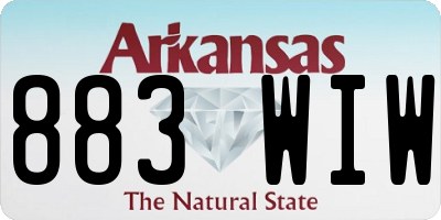 AR license plate 883WIW