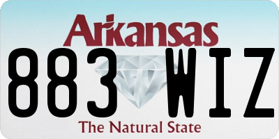 AR license plate 883WIZ