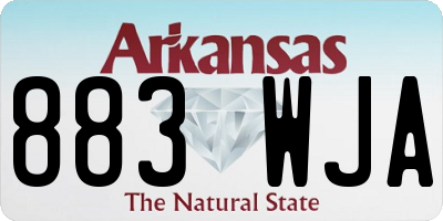 AR license plate 883WJA