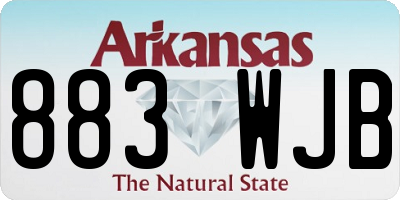 AR license plate 883WJB