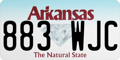 AR license plate 883WJC