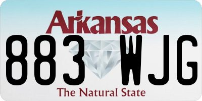 AR license plate 883WJG