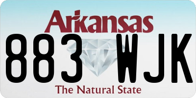 AR license plate 883WJK