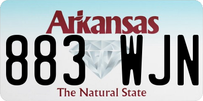 AR license plate 883WJN