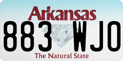 AR license plate 883WJO