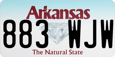 AR license plate 883WJW