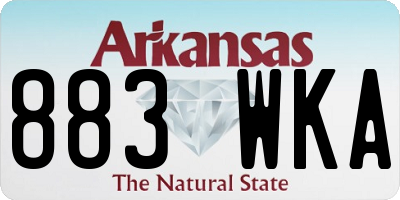AR license plate 883WKA