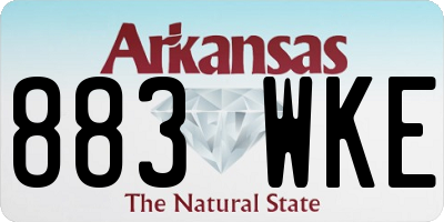 AR license plate 883WKE
