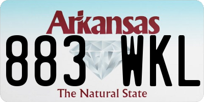 AR license plate 883WKL