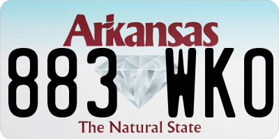 AR license plate 883WKO