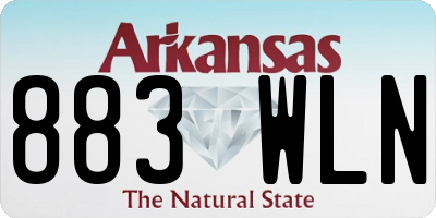 AR license plate 883WLN