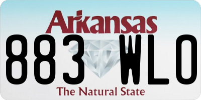 AR license plate 883WLO