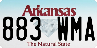 AR license plate 883WMA