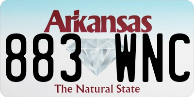 AR license plate 883WNC