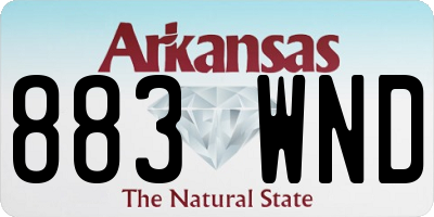 AR license plate 883WND