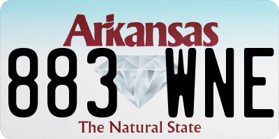AR license plate 883WNE