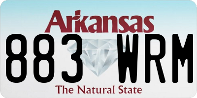 AR license plate 883WRM