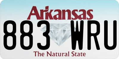 AR license plate 883WRU