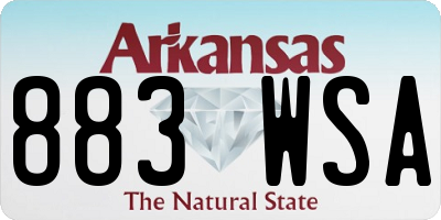 AR license plate 883WSA