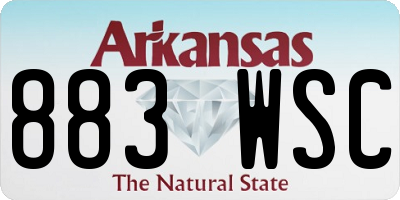 AR license plate 883WSC