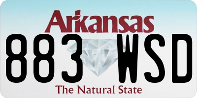 AR license plate 883WSD
