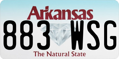 AR license plate 883WSG