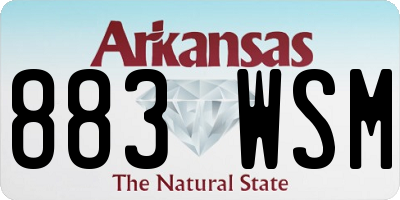 AR license plate 883WSM
