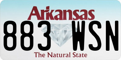 AR license plate 883WSN