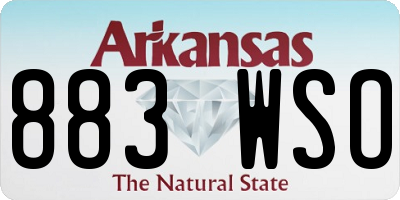 AR license plate 883WSO