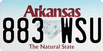 AR license plate 883WSU