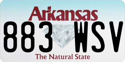 AR license plate 883WSV