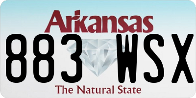 AR license plate 883WSX