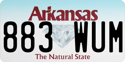 AR license plate 883WUM