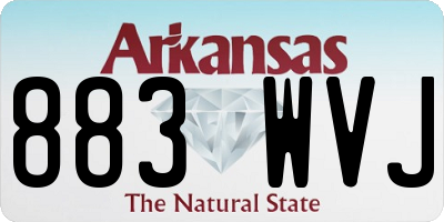 AR license plate 883WVJ