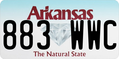 AR license plate 883WWC