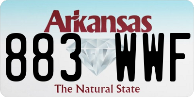 AR license plate 883WWF