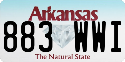 AR license plate 883WWI