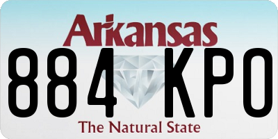 AR license plate 884KPO