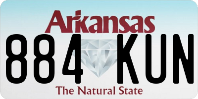 AR license plate 884KUN