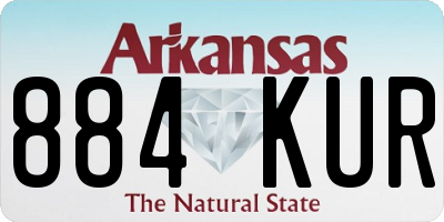 AR license plate 884KUR