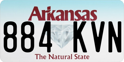 AR license plate 884KVN