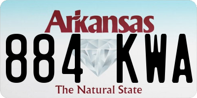 AR license plate 884KWA